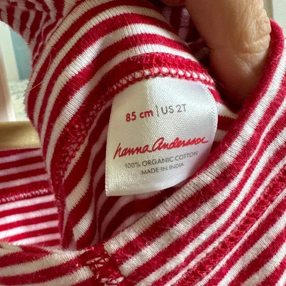 Hanna Andersson Toddler Romper Bright Basics Shortalls Organic Cotton striped - Picture 3 of 6